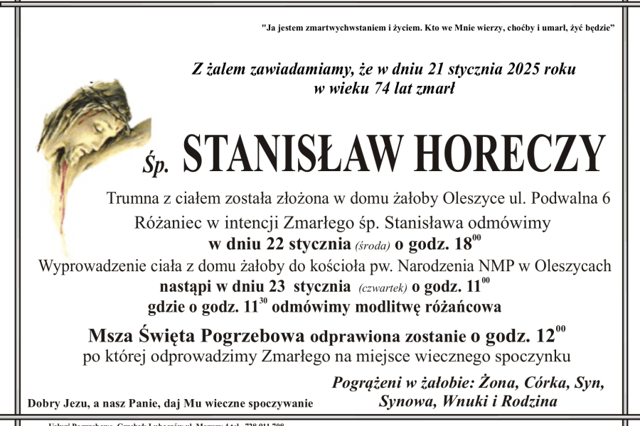 Zmarł Stanisław Horeczy [74 lata]